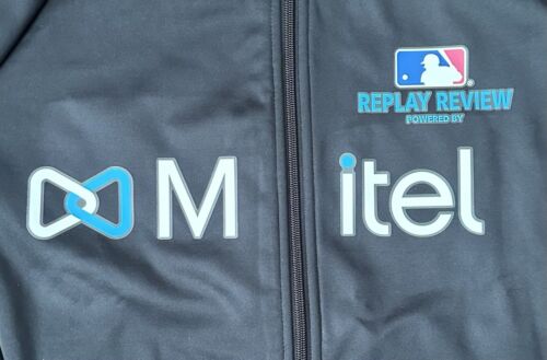 RARE NWT Mitel MLB Replay Review Game Black Full Zip Jacket Men's Size Large - Picture 3 of 7