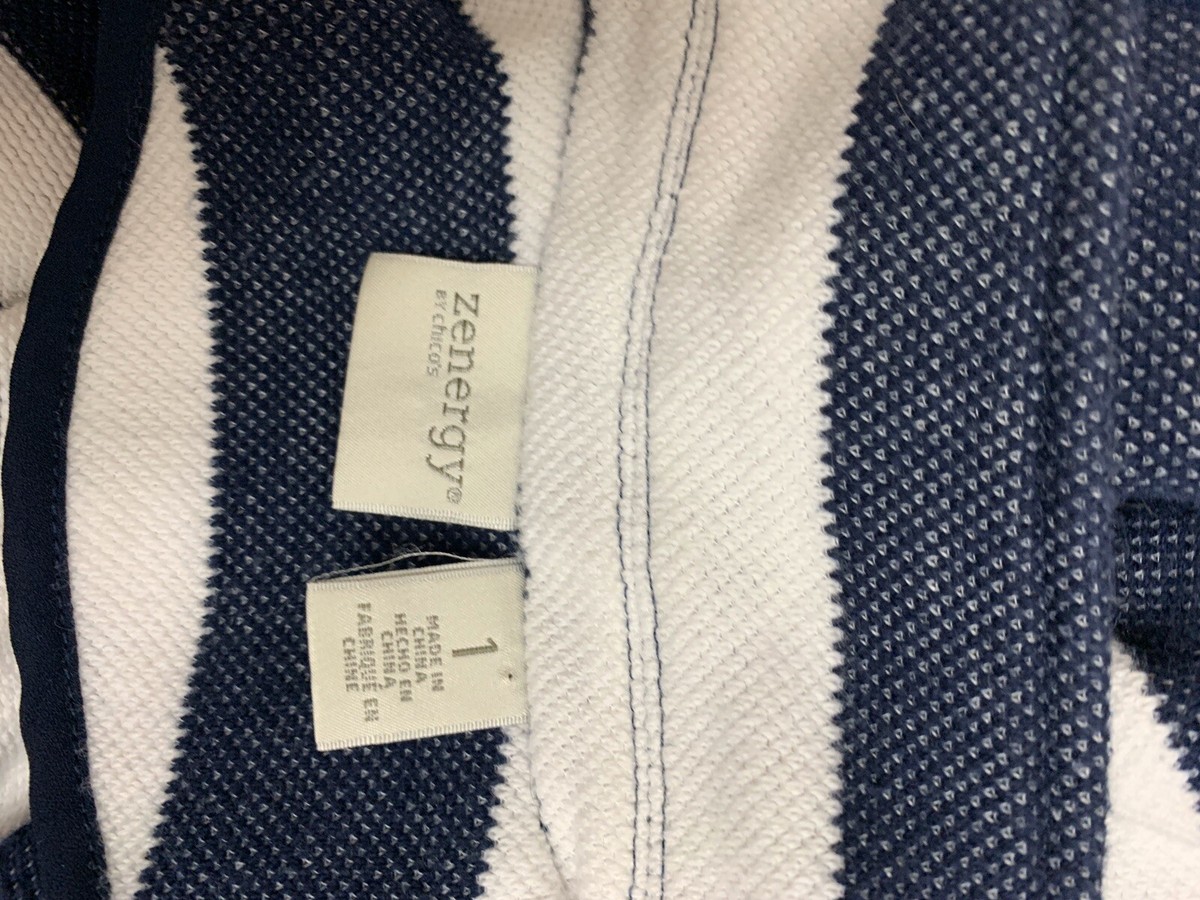 Zenergy By Chico Striped Blazer 1 Soft Blue White Striped Nautical