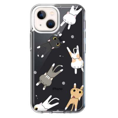 Mundaze Case for Apple iPhone 14 Plus Cover Cute Flying Cat Friends