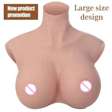 H R S Cup Realistic Silicone Breast Forms Breast Plates Round neck filled boobs