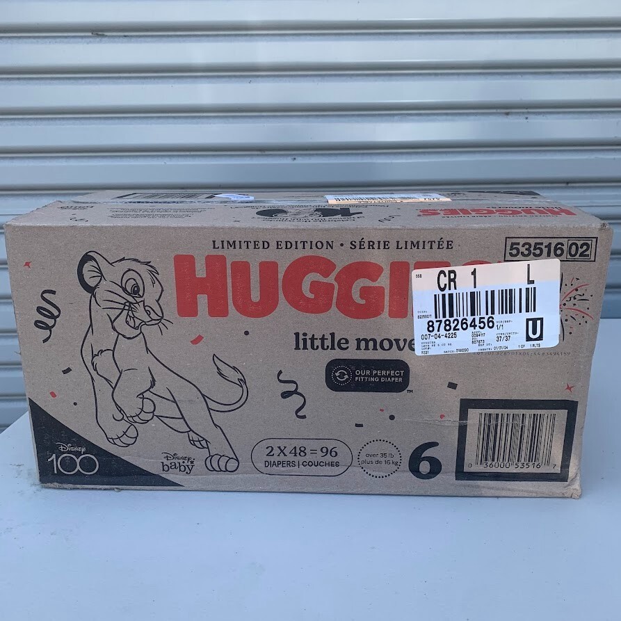 Huggies Little Movers Baby Disposable Diapers Size 6 96ct