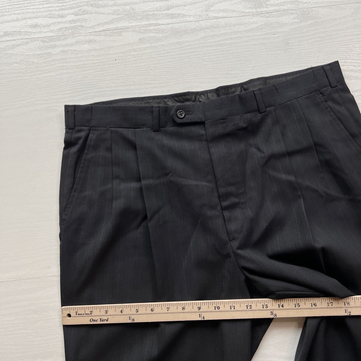 Christian Dior Pleated Straight Fit Pants Mens 38x32 Black
