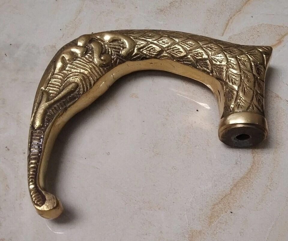 Lot of 5 Brass Handle for Wooden Walking Cane Shaft Victorian Era Steampunk Gift - Image 2 of 4