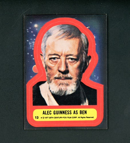 1977 Topps Star Wars Stickers #13 Alec Guinness as Ben — Raw