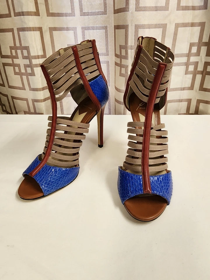 Brian Atwood 6.5 Langden Stretch Cage Gladiator Heels - Image 3 of 4