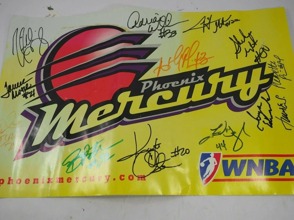 Phoenix Mercury Autographed 13 signatr WBA Women Basketball Team Poster 11x17" - Image 2 of 4