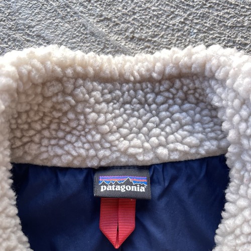 Patagonia Vest Kids Large White Retro X Fleece Deep Pile Outdoor Basic Hike - Picture 6 of 11