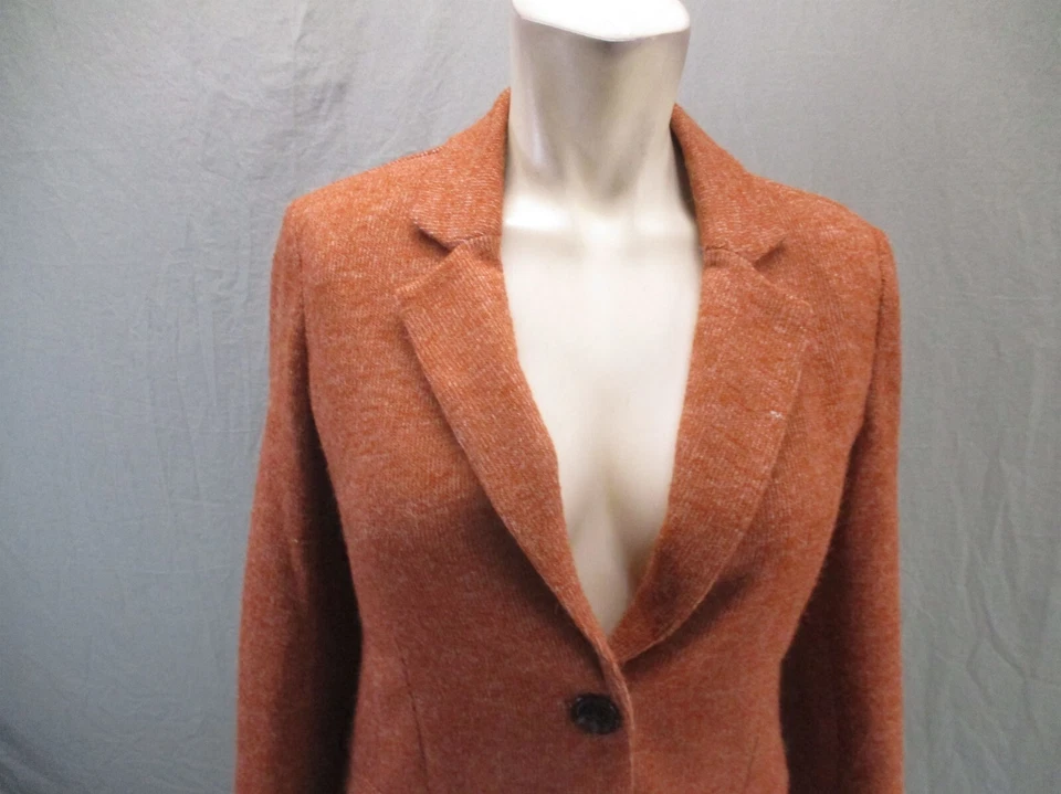 Blazer tejido con botones manga 3/4 marrón mezcla algodón mujer Cartonnier talla S 325 Foto 2 de 4