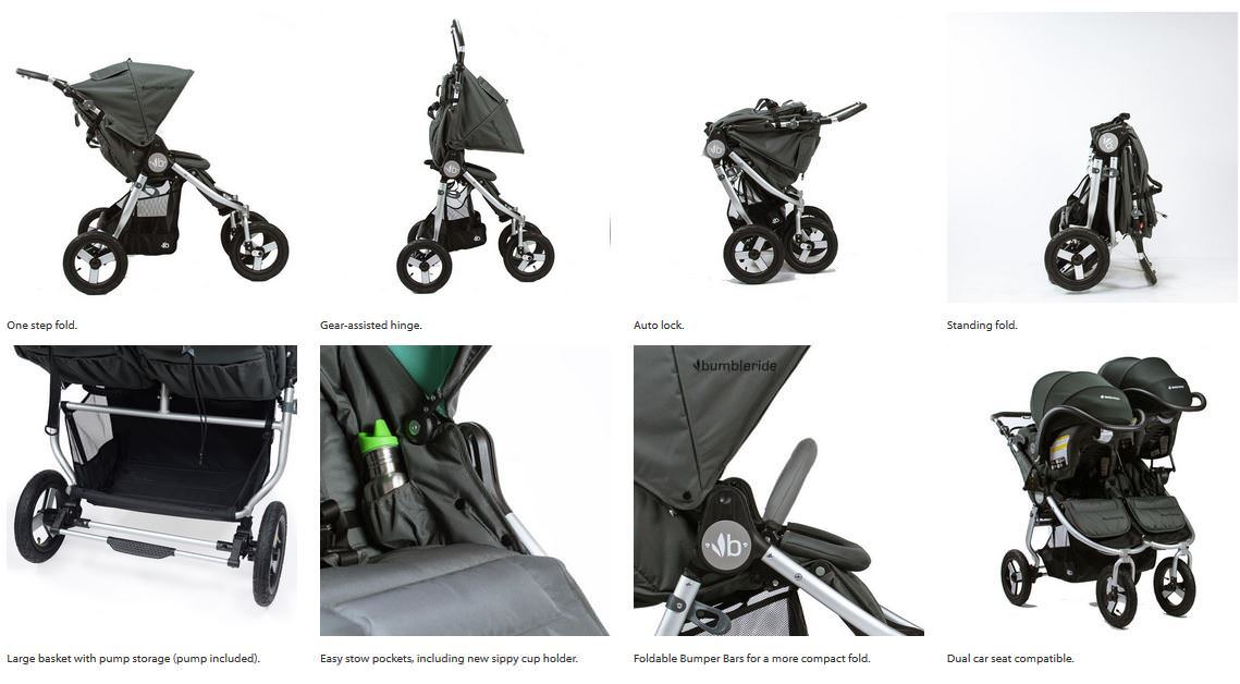 bumbleride indie twin dawn grey mint stroller