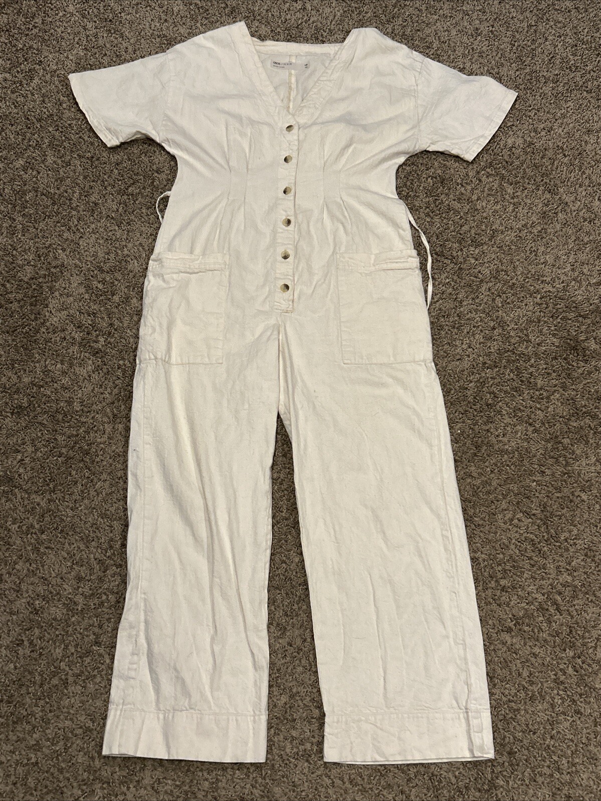 Asos Denim Sierra beige Cotton  romper women's sz 10 Medium A27