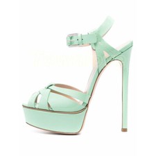 Women Summer Peep Toe Platform Party Sandals Ankle Strap Stiletto Heels Shoes