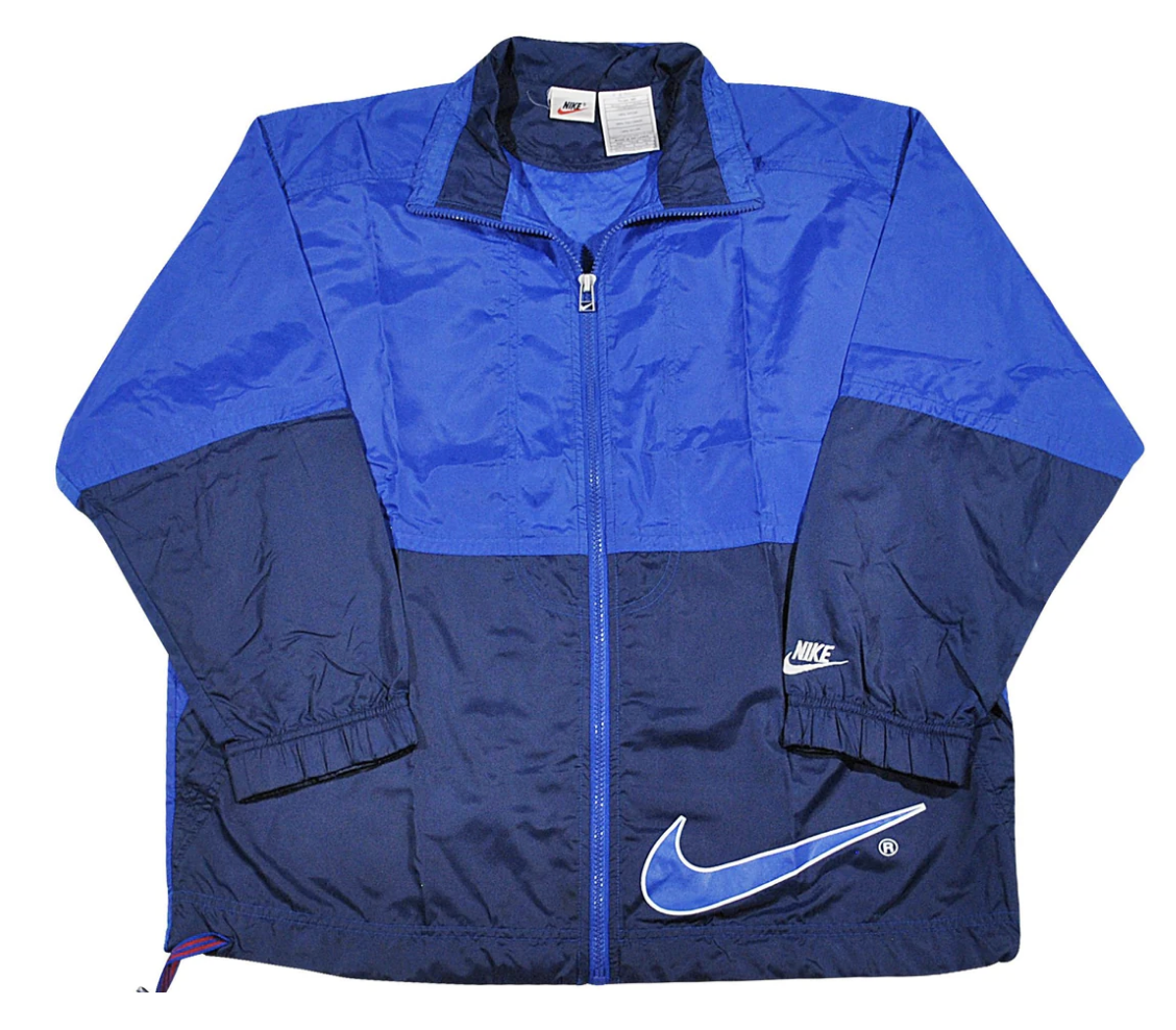 Vintage Nike Wind Rain 90s Outdoors Sports Blue Full Zip Jacket