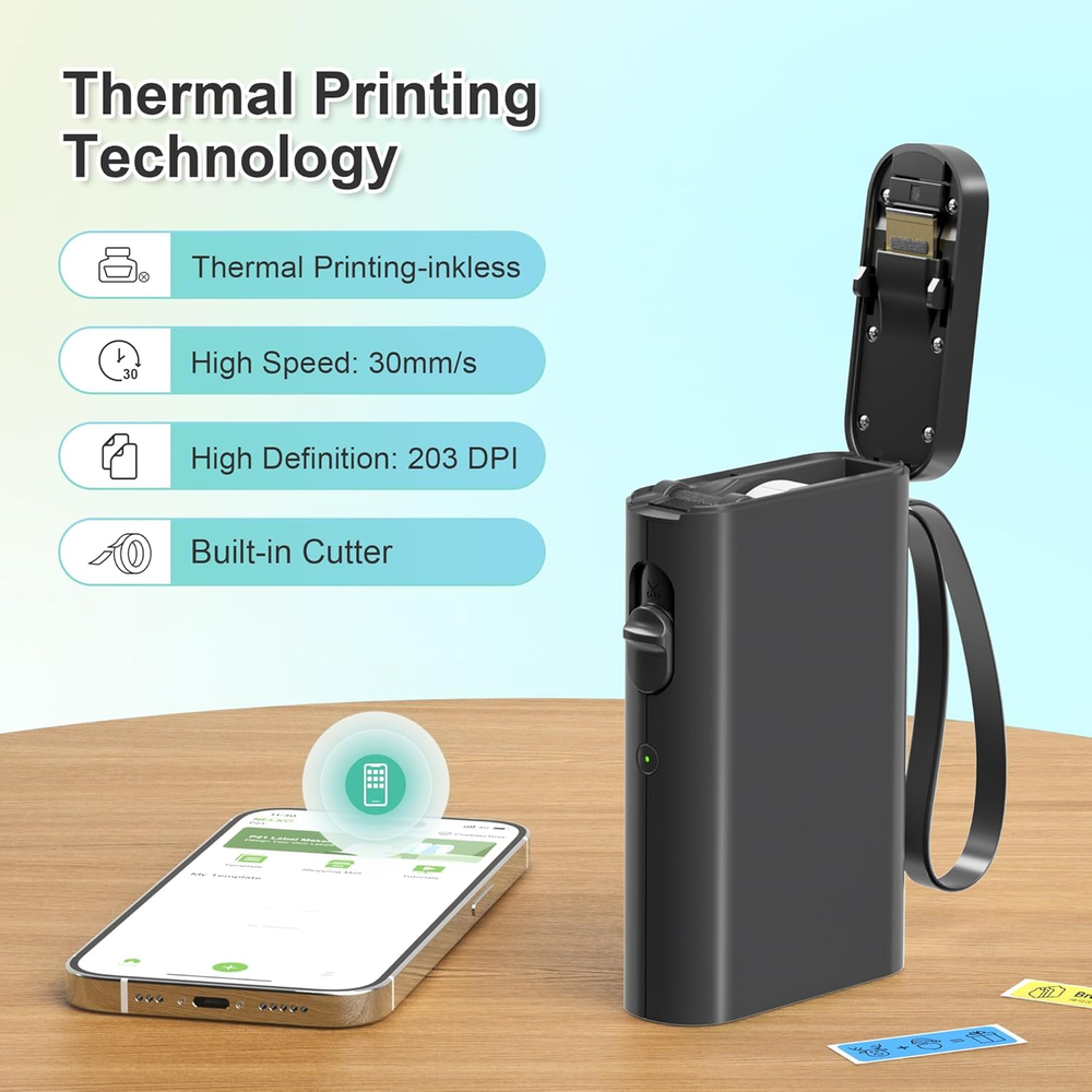 Bluetooth Label Maker Machine P21 with Tape Wireless Mini Portable Printer