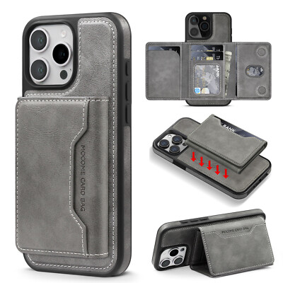 Phone Case For iPhone 17 Pro Max 17 Air 16 15 14 Pro Max Plus 13 12 Pro Max Wallet Case Flip Cover With Magsafe with Stand Holder Magnetic Card Slot Solid Color TPU PU Leather 2026 - $25.99