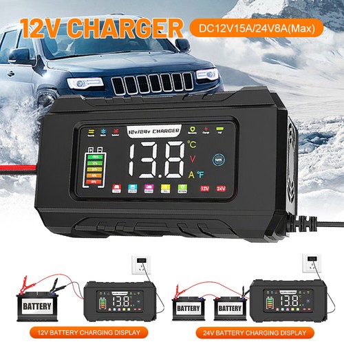 15A 12V/24V Battery Charger Trickle Charger For LiFePO4 Lead Acid AGM GEL SLA - Picture 3 of 20