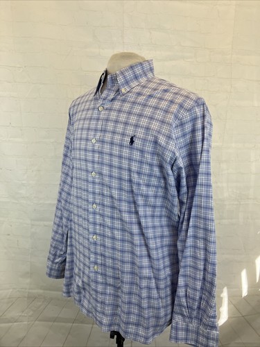 Ralph Lauren Men's Lavender Purple Plaid Cotton Dress Shirt M $98 - Picture 4 of 10