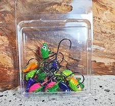 1/8 oz Shiner Jig Heads with wire keeper 15 count pack Custom Paint Marble Eye