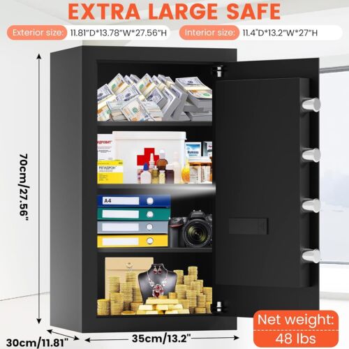 5.0 Cu Ft Fireproof Waterproof Safe with Digital Lock & Alarm for Valuables - Picture 5 of 10
