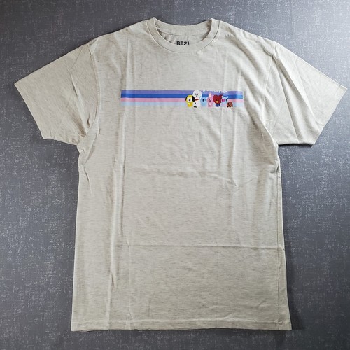 NWOT Official BT21 BTS Line Friends Grey Graphic Tee Shirt Bangtan boys merch