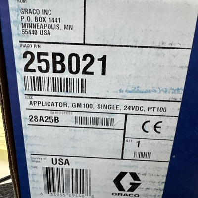 #ad Graco Invisipac 25B021 Applicator GM100 Single 24VDC PT100 Factory Seal NEW $1999.00