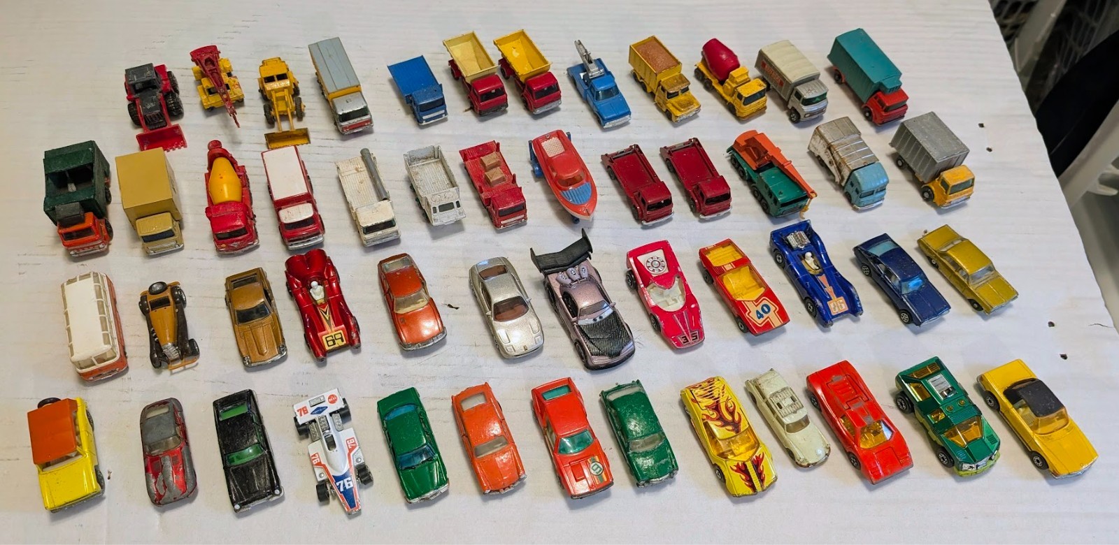 Diecast Cars Lot of 50 Vintage Matchbox Hot Wheels Husky Yatming Zylmex Corgi Jr