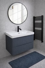 Cribz 800mm PVC Waterproof Wall Hung Bathroom Vanity Unit with Ceramic Basin.
