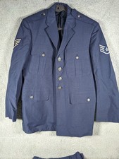 Vintage USAF Air Force Uniform Jacket Staff Sergeant Patches Pants 36R