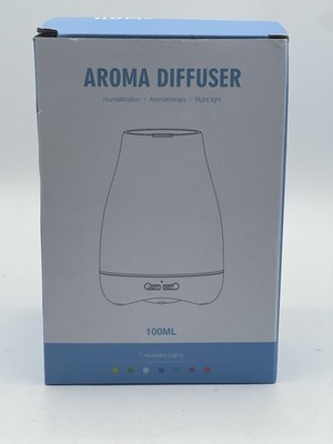 Aroma Diffuser 100ml  Timer Quiet Colors Humidification New Open Box Tested ￼