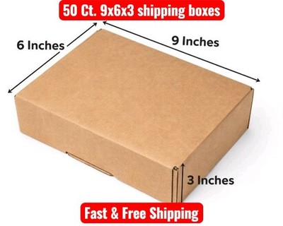 《NEW》50 ct. 9''x6''x 3'' Heavy Duty Brown Corrugated Security Mailer Shipping Box