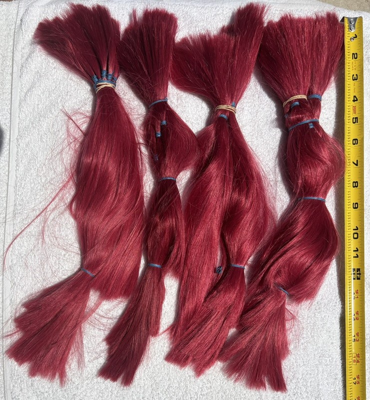 15-22" (20"Avg) 54 Oz Straight Human Hair Extensions REMY Ruby Red Straight