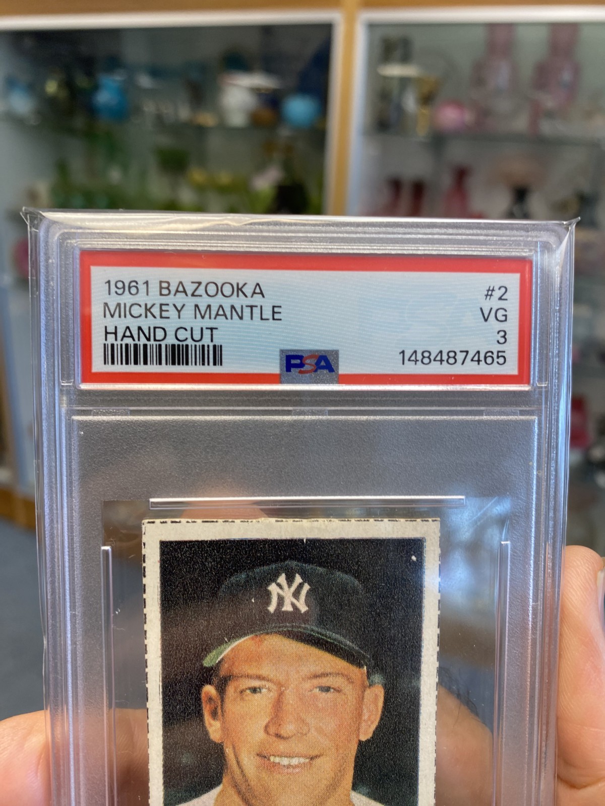 Vintage Sports Baseball Card - 1961 Bazooka Mickey Mantle PSA 3 view 3