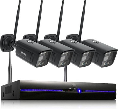 REIGY 3MP WIFI CCTV Kamera System mit Flutlicht 2-Wege Audio Remote View
