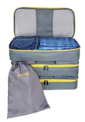 *NWT* BIAGGI Zip Cube Max, XL Packing Cubes SET of Three + Drawstring Shoe Bag