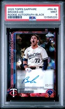 2025 Topps Chrome Sapphire Brooks Lee Rookie Auto RC Black Refractor /10 PSA 9