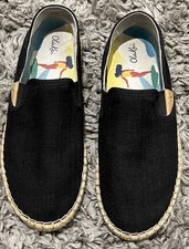 Olukai Women  s Black Linen Look Espadrille size 6 .