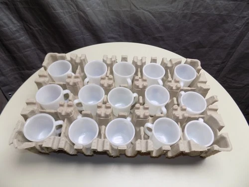 Vintage Fire King(13) & Anchor Hocking(2)  Milk Glass D handle Cup Mug Lot of 15