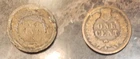 Lot of 2 Indian Head Cents - Scarce  1897 1903 Vintage Penny pennies