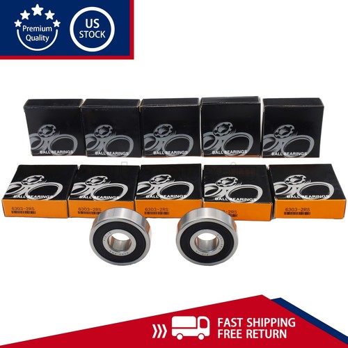 10x passend für Timken 6303-2RS 17x47x14 mm Doppel Gummidichtung Kugellager 6303RS - Bild 3 von 10