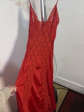 Vintage Val Mode M Lace Sheer Vneck Full Length Wide Lace Panels Lingerie USA