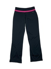 Nike Woman’s Size XS Dri-Fit Training Yoga Pants Solid Black Pink Active Stretch