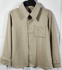 Wonder Nation Boy's Shirt Size 4 Long Sleeve Beige Button Up NEW