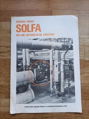Solfa N920 On-line Sulphur In Oil Analyser Applied Research Laboratories Leaflet