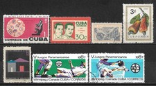 1962-1967 1CUBA Set di 7 francobolli usati (Michel # 817,840,858,861,868,1308,1312)