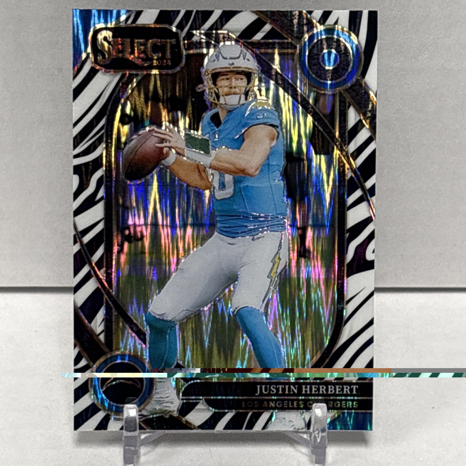 2024 SELECT JUSTIN HERBERT #232 ZEBRA PRIZM SSP - SUPER CLEAN