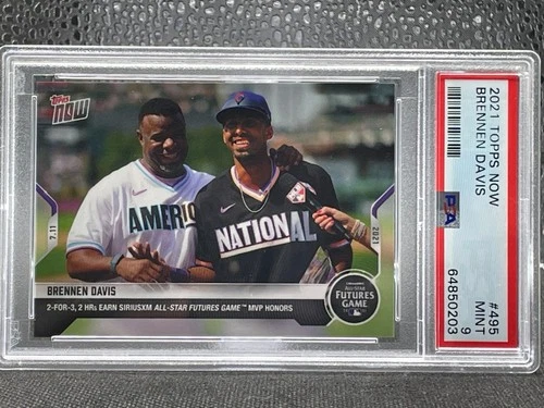 Brennen Davis 2021 Topps Now #495 PSA 9 Futures Game MVP w/ Ken Griffey Jr.