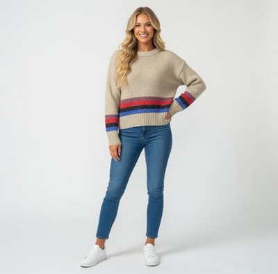 Treasure & Bond Nordstrom Women's Sweater Sz S crew neck striped B-26