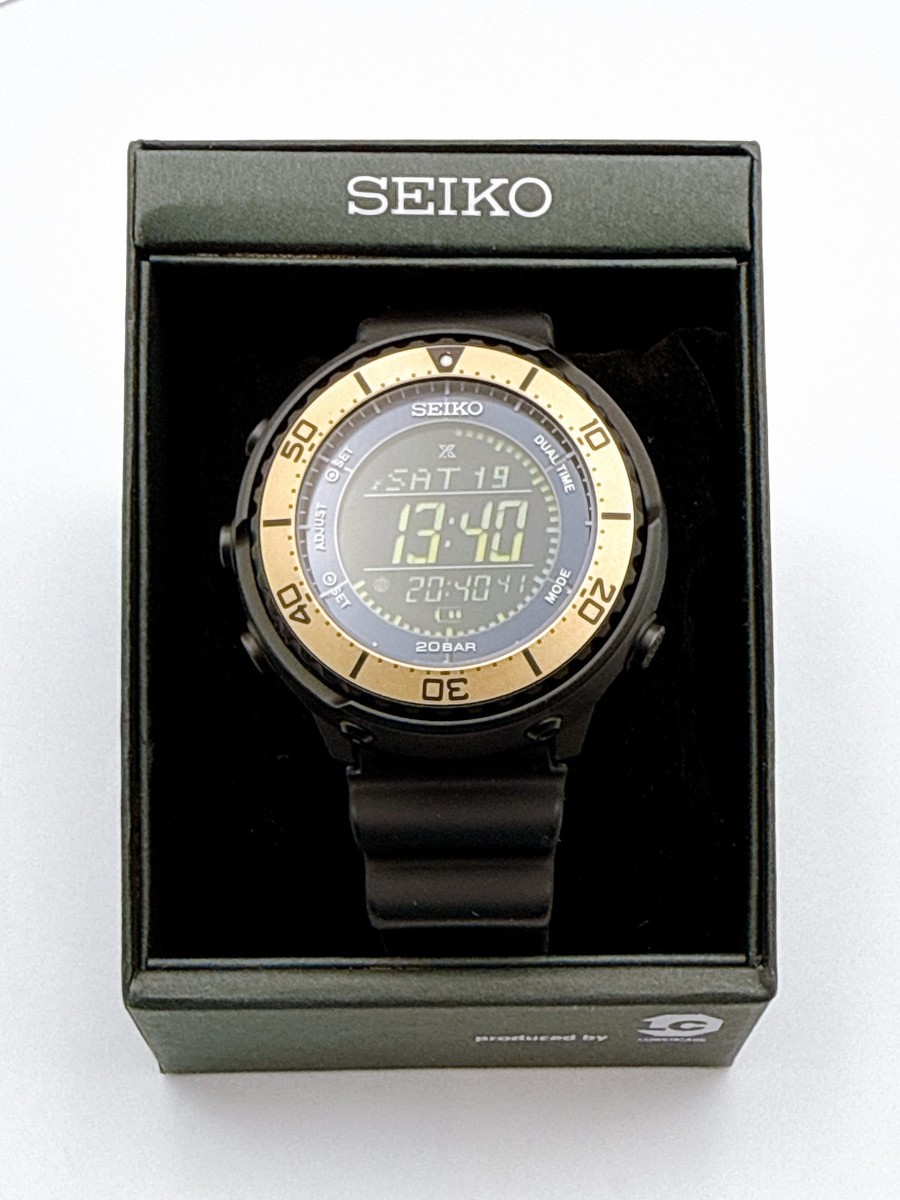 SEIKO Prospex Fieldmaster LOWERCASE S802-00A0 Solar Qz Gold