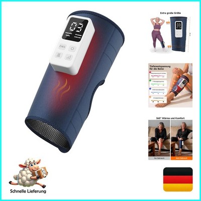 Kabelloses Wadenmassagegerät mit EMS Heizung Luftkompression 3 Modi 3 Stufen ...