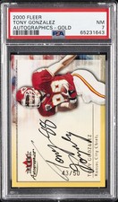 2000 FLEER AUTOGRAPHICS GOLD TONY GONZALEZ 43/50 PSA 7 AUTO