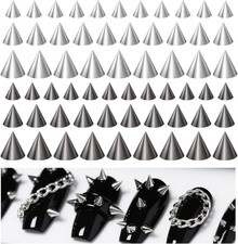3D Mini Metal Punk Nail Art Studs 6 Grids Mixed Sizes Punk Rivet Nails Charm for